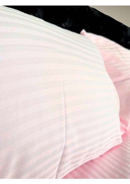 Premium Çizgili Saten Yastık Kılıfı Seti %100 Pamuk (2'li Set) fırsatları