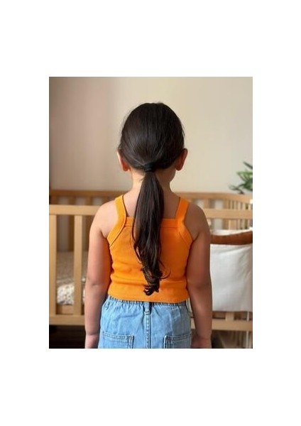 Turuncu Bebek Fitilli Ribana Crop Body modelleri