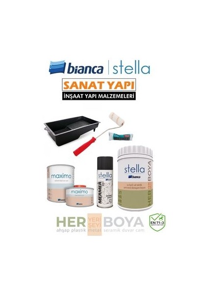Stella Set 1 Lt - Siyah Mermer Effekt Sprey + Maximo Sıvı Cam Parlak