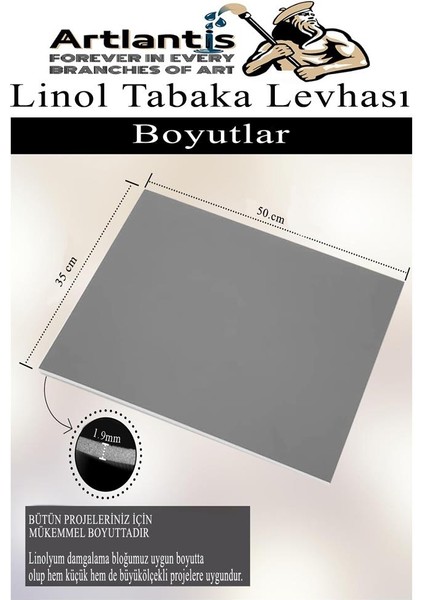 Linol Tabaka Levhası 35X50 cm 2mm Gri 1 Adet Linolyum Tabaka Gri Linol Muşamba Baslı Levha fiyatları