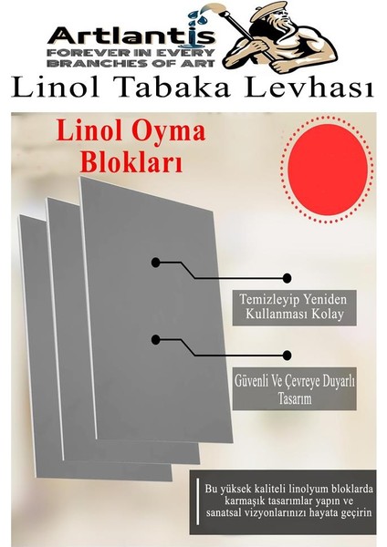 Linol Tabaka Levhası 35X50 cm 2mm Gri 1 Adet Linolyum Tabaka Gri Linol Muşamba Baslı Levha fırsatları