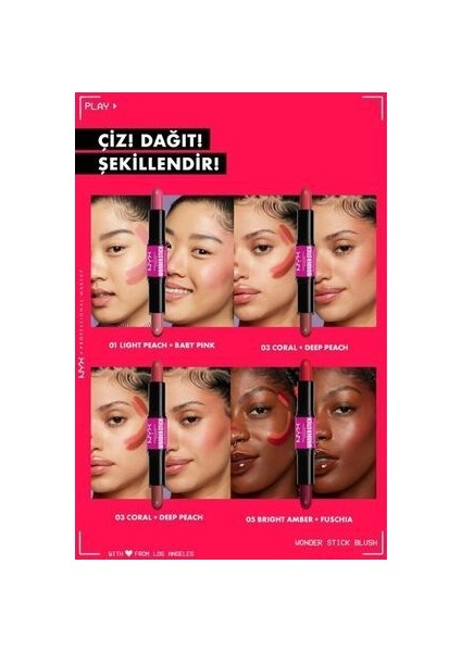 Wonder Stick Çift Taraflı Krem Allık Stick - Bright Amber And Fuschia indirimleri