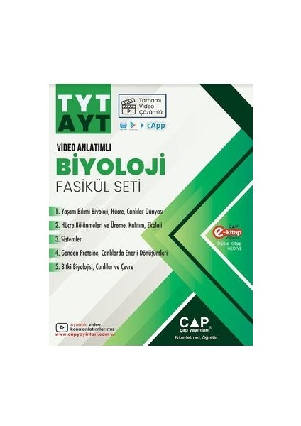 Çap Yks Tyt Ayt Set Biyoloji