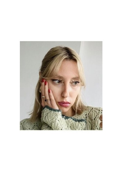 Incili Yüz ve Vücut Stickerı 3D Nail Art Face Gems modelleri