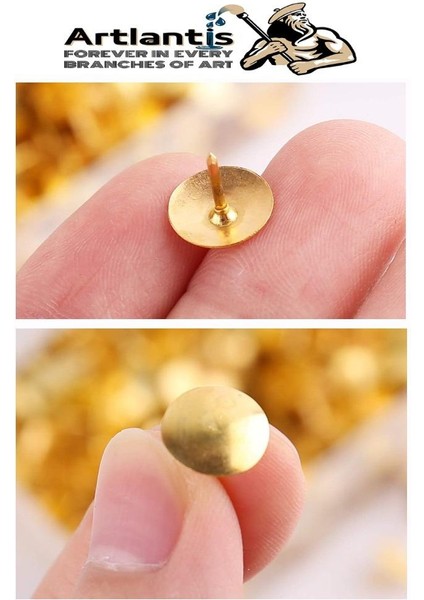 Metal Raptiye Çivisi 500 Adet 1 Paket Perçinli Altın Sarı Raptiye Nikel Kaplamalı Ev Okul Büro Yuvarlak Raptiye modelleri