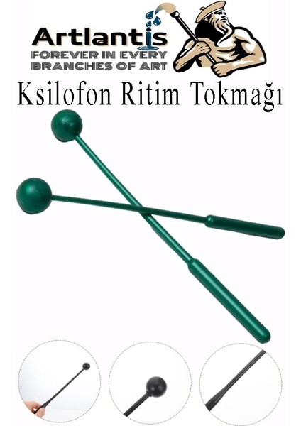 Ksilofon Tokmağı 1 Çift Yeşil 1 Paket Ritim Çubuğu Plastik