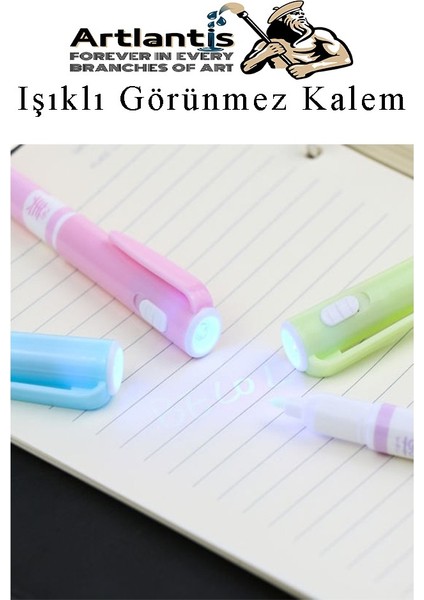 Işıklı Görünmez Kalem 4 Adet Sihirli Kalem Işıklı Uv Mavi Işıklı Kalem LZ-2160 indirimleri