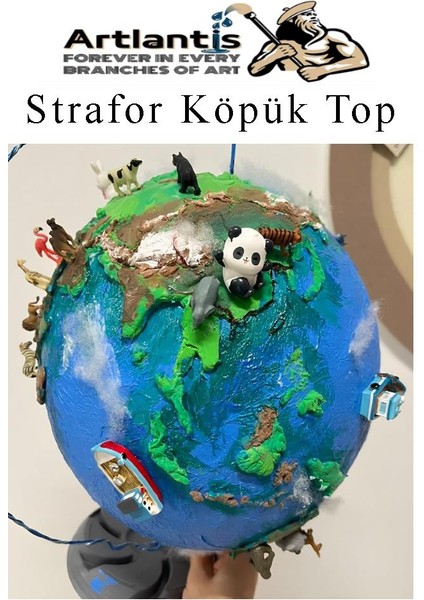 Strafor Köpük Top 15 cm 1 Adet Köpük Top Küre Toplar Yuvarlak Strafor Köpük Top Okul Deney Hobi Sanat