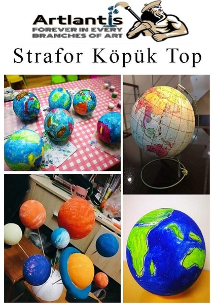 Strafor Köpük Top 15 cm 1 Adet Köpük Top Küre Toplar Yuvarlak Strafor Köpük Top Okul Deney Hobi Sanat