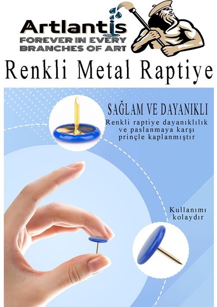 Sarı Raptiye 100 Adet 1 Paket Renkli Pvc Kaplı Başlıklı Raptiye Plastik Yuvarlak Düğmeli Raptiye Pano Okul Ofis Büro fiyatları