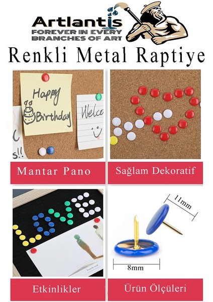 Sarı Raptiye 100 Adet 1 Paket Renkli Pvc Kaplı Başlıklı Raptiye Plastik Yuvarlak Düğmeli Raptiye Pano Okul Ofis Büro modelleri