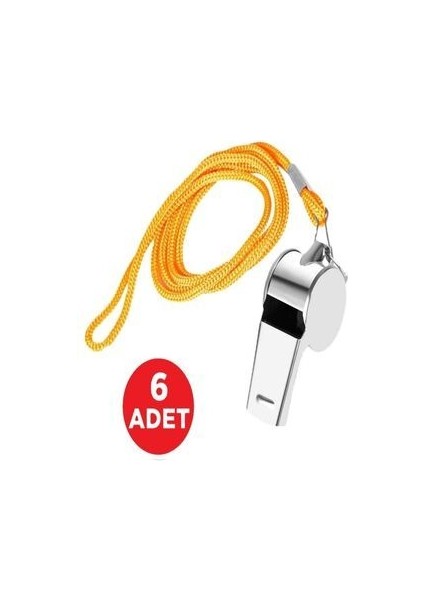 6 Adet Metal Ipli Düdük Deprem Hakem Düdüğü