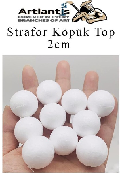 Strafor Köpük Top 4 cm 10 Adet Köpük Top Küre Toplar Yuvarlak Strafor Köpük Top Okul Deney Hobi Sanat