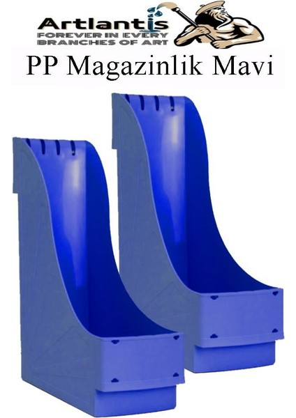Plastik Magazinlik Mavi 2 Adet Plastik Kutu Klasörü Magazinlik A4 Dosya ve Masa Düzenleyici Sınıf Ev Ofis