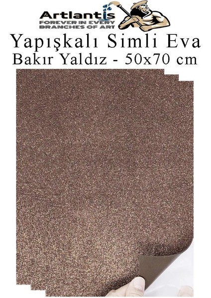 Kahverengi Yapışkanlı Simli Eva 50X70 cm 3 Adet Simli Yapışkanlı Eva Süngeri Okul Kreş Anasınıfı Elişi Etkinlikleri Hobi