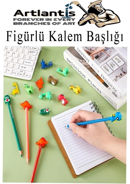 Kalem Başlığı Figürlü 10 Adet Kalem Süsü Kızlar Için Değişik Karkatür Hayvan Silikon Kalem Başlığı Sevimli Kalem Başlıkları