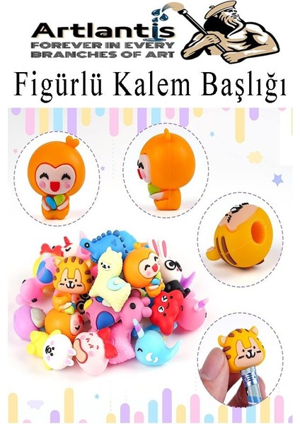 Kalem Başlığı Figürlü 10 Adet Kalem Süsü Kızlar Için Değişik Karkatür Hayvan Silikon Kalem Başlığı Sevimli Kalem Başlıkları