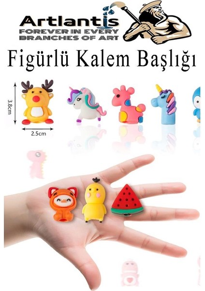 Kalem Başlığı Figürlü 10 Adet Kalem Süsü Kızlar Için Değişik Karkatür Hayvan Silikon Kalem Başlığı Sevimli Kalem Başlıkları