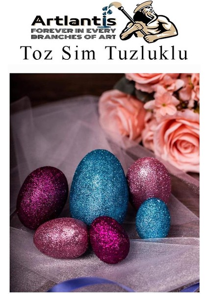 Açık Yeşil Toz Sim Tuzluklu 7 gr 3 Adet Renkli Toz Sim Epoksi Reçine Okul Etkinlik Dekarasyon Slime
