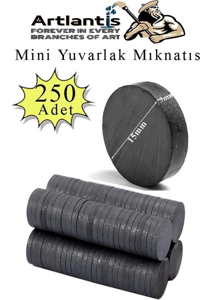 Yuvarlak Mıknatıs Mini 250 Adet 15X3 mm Mini Mıknatıs Seramik Kömür Mıknatıs Nişan Düğün Sünnet Çok Amaçlı Süsleme Mıknatıs
