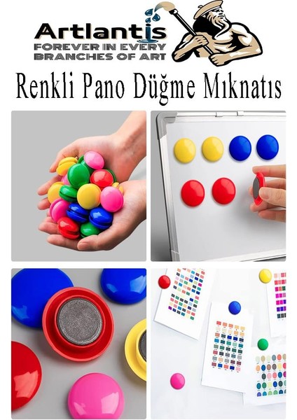 Renkli Pano Düğme Mıknatısı 10 Lu 1 Paket Manyetik Yuvarlak Mıknatıs Buzdolabı Renkli Plastik Kaplı Dekarasyon Hobi Etkinlik fırsatları