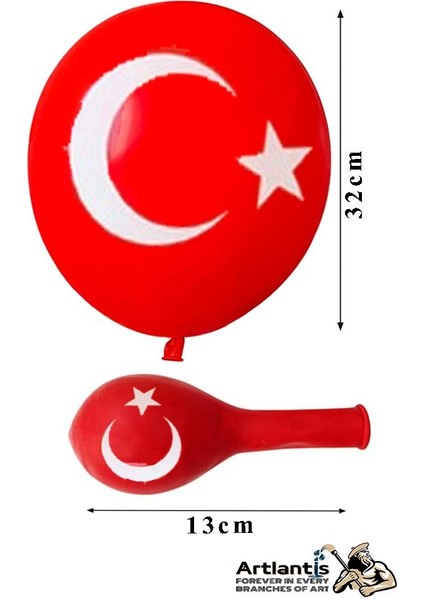 Atatüklü ve Bayraklı Balon 100 Adet Ata Balon Süsleme 29 Ekim 23 Nisan Kırmızı Beyaz Balon Bayrak Balon Bayram fiyatları
