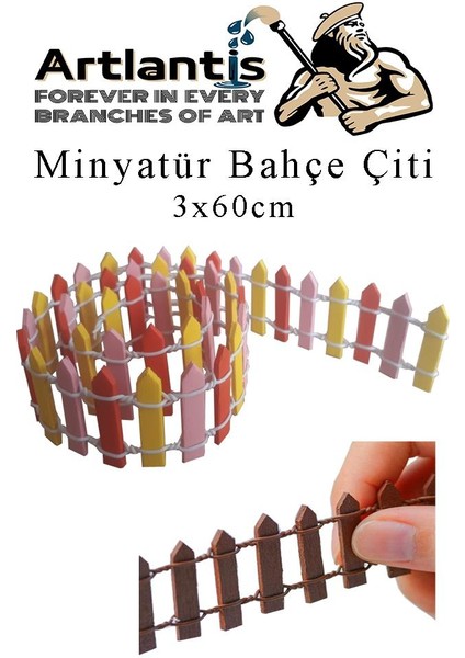 Mini Bahçe Çiti Renkli 3X60CM 1 Adet Dekoratif Minyatir Bahçe Çiti Okul Proje Teraryum Mini Ev Bahçe Çit