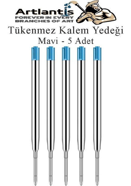 Tükenmez Kalem Yedeği 5 Adet Tükenmez Kalem Içi Yedek Mavi Metal Tükenmez Kalem Içi Okul Ofis Jel Kalem Içi
