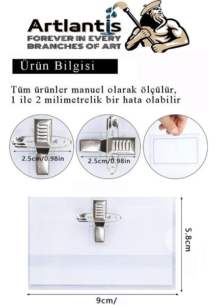 Personel Şeffaf Yaka Kartı Iğneli ve Mandallı 25 Adet Pvc Yaka Kartlığı Kimlik Korumalı Büro Ofis Okul fiyatları