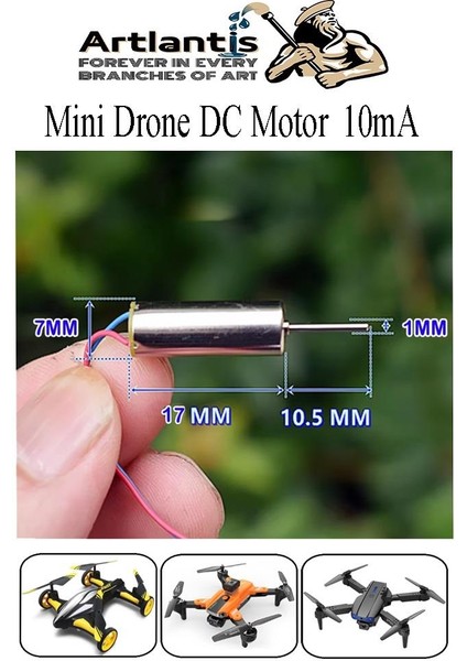 Drone Motoru ve Pervanesi 2 Adet Dc Mini Dron Motor Yüksek Hızlı Çekirdeksiz Pervane Kanatı Deney Okul Helikopter Uçak