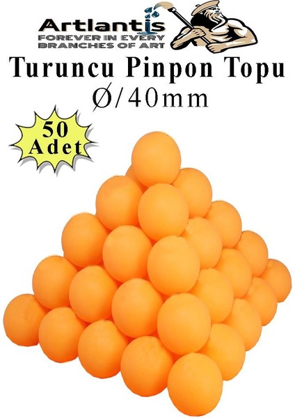 Turuncu Pinpon Topu 50 Adet Masa Tenis Topu Evcil Hayvan Kedi Oyuncağı Okul Sınıf Etkinlik Deney Topu