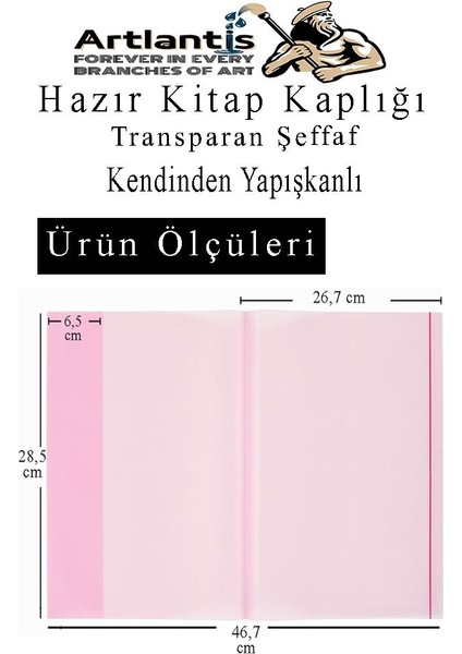 Hazır Kitap Kaplığı Şeffaf Buzlu Beyaz 10 Adet 1 Paket Cırtlı Ayarlanabilir Kendinde Yapışkanlı Kaplık Okul Sınıf