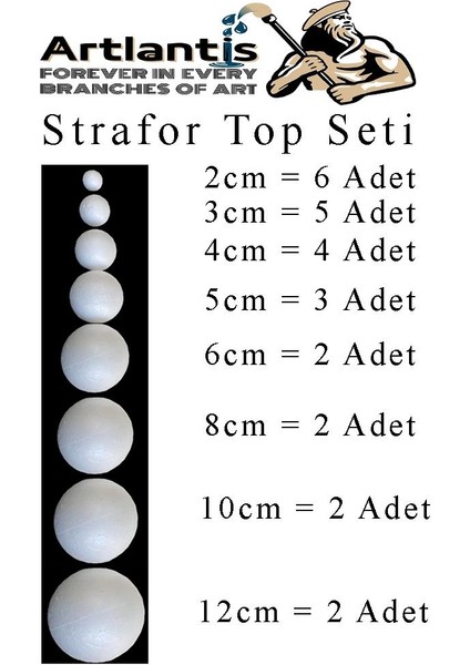 Strofor Köpük Top 2cm 3cm 4cm 5cm 6cm 8cm 10CM 12CM 26 Adet Yuvarlak Strafor Top Küre Okul Deney Köpük Toplar
