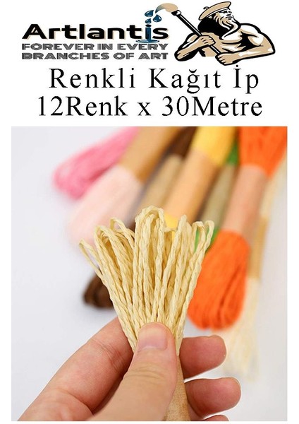 Kağıt Ip 12 Renk 1 Paket Kraft Kağıt Ip 12 Li 30 Metre Hobi Hediye Paketleme Kağıt Ip fırsatları