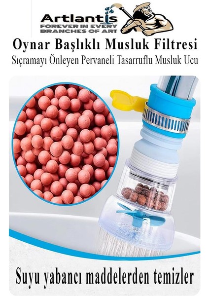 Oynar Başlıklı Musluk Filtresi 1 Adet Musluk Başlıgı Sıçramayı Önleyen Pervaneli Tasaruflu Batarya Ucu Mutfak Banyo fırsatları