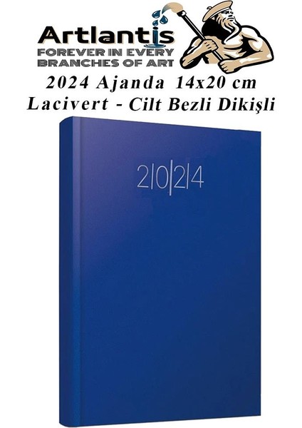 2024 Ajanda 14X20 cm Çizgili Cilt Bezli Dikişli 1 Adet Günlük Planlayıcı Cilt Bezi Ciltli Ajanda 2024 Ofis Okul Büro