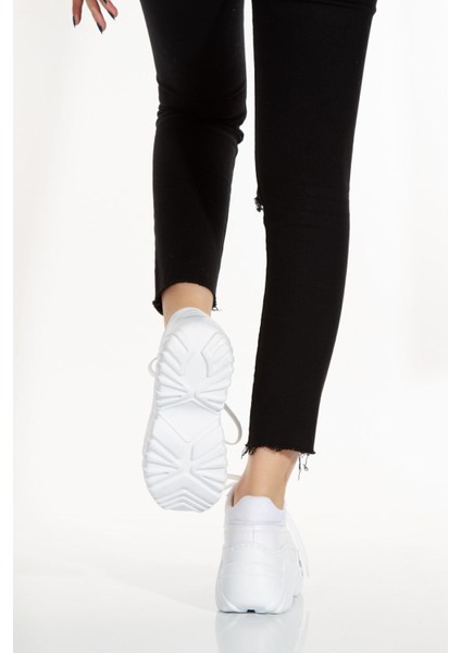 Siyah Taş Detaylı Rahat Yüksek Taban Paraşüt Günlük Kadın Siyah Sneaker Spor Ayakkabı fırsatları