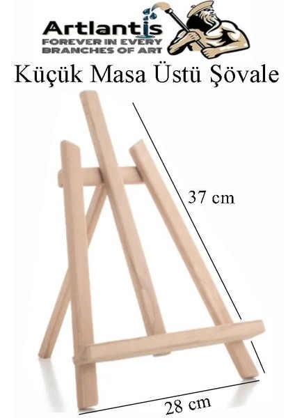 Masa Üstü Şövale 1 Adet Küçük Şövalye 28X37 cm Çam Ağacından Imal Edilmiştir Sanatsal Tuval Sergi