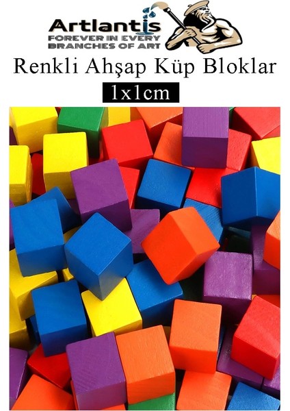 Renkli Ahşap Küp Bloklar 1X1X1CM 300 Adet Ahşap Renkli Kare Blok Eğitici Geliştirici Oyuncak Küp Matematik Birim Küpleri fiyatları