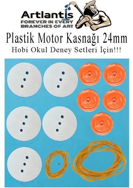 Plastik Kasnak 24MM ve 6.5mm 10 Lu 1 Paket Tekerlek Yuvarlak Kasnak Oyuncak Çıkrık Makara Motor Kasnağı Deney Okul Hobi