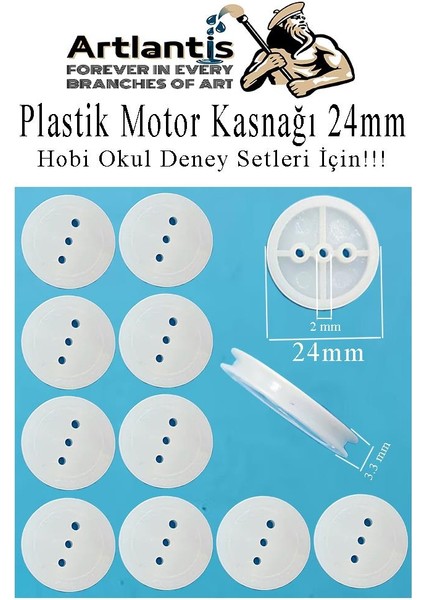 Plastik Kasnak 24MM ve 6.5mm 10 Lu 1 Paket Tekerlek Yuvarlak Kasnak Oyuncak Çıkrık Makara Motor Kasnağı Deney Okul Hobi