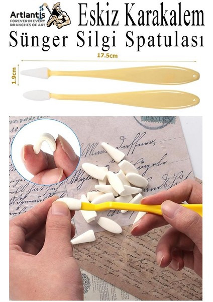 Sünger Silgi Spatulası 1 Paket Eskiz Karakalem Karıştırıcı Sünger Silici Spatula Eskiz Sileceği modelleri