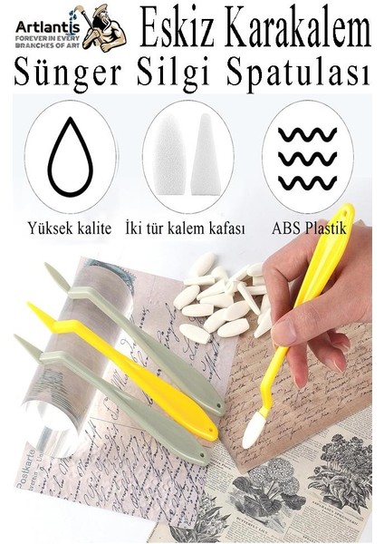 Sünger Silgi Spatulası 1 Paket Eskiz Karakalem Karıştırıcı Sünger Silici Spatula Eskiz Sileceği fırsatları