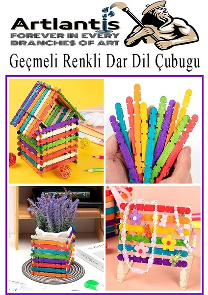 Renkli Geçmeli Dil Çubuğu Dar 150 Li 1 Paket Çentikli Tırtıklı Geçirmeli Eklemeli Renkli Dondurma Çubuğu Kesik Uçlu Ahşap Çubuk fırsatları