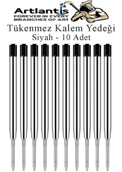 Siyah Tükenmez Kalem Yedeği 10 Adet Tükenmez Kalem Içi Yedek Siyah Metal Tükenmez Kalem Içi Okul Ofis Jel Kalem Içi