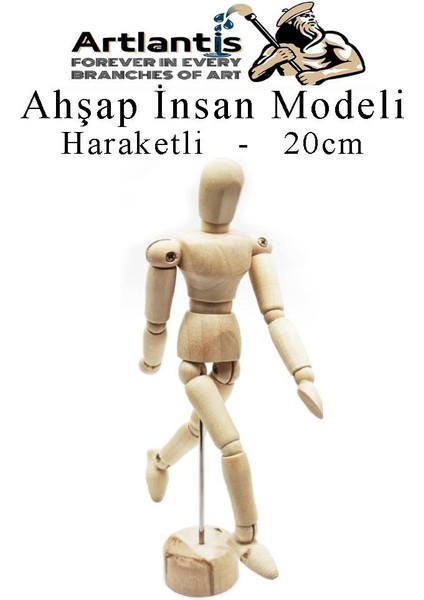 Ahşap Insan Modeli 20 cm 1 Adet Insan Figürlü Ahşap Model Manken Resim Ressam Eğitimi Tahta Adam Kukla Stilist