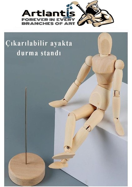 Ahşap Insan Modeli 20 cm 1 Adet Insan Figürlü Ahşap Model Manken Resim Ressam Eğitimi Tahta Adam Kukla Stilist