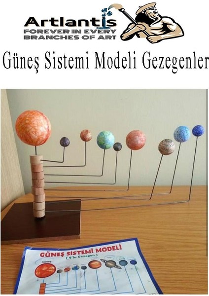 Boyanabilir Güneş Sistemi Modeli 9 Lu 1 Paket Gezegenler Sistemi Strafor Köpük Top Guaj Boya Fırça Seti Maket Deney Okullar Için Öğretici