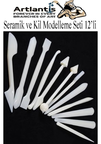 Seramik Kil Çömlek Modelleme Seti 12 Parça 1 Paket Polimer Kil Şekillendirici Modelaj Oyma Temizleme Marzipan Çiçek