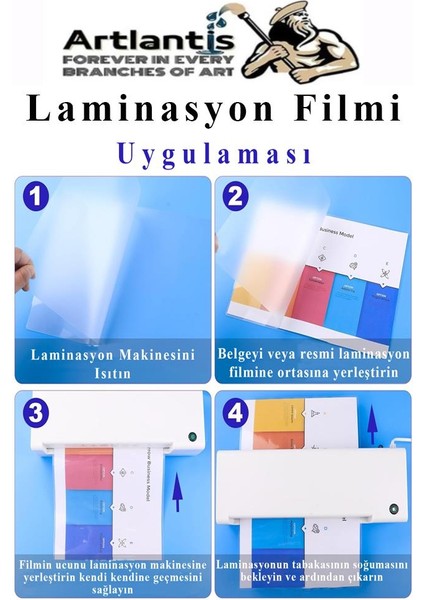 Laminasyon Filmi Parlak A5 50 Li 1 Paket 125 Mikron Laminasyon Kaplama Pvc Kaplama Poşeti 50 Adet